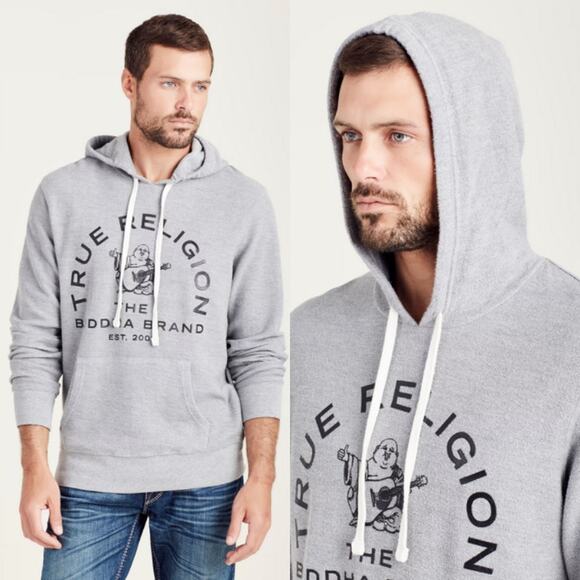 True Religion Buddha Brand‎ Mens Pullover Hoodie Large - Picture 1 of 4
